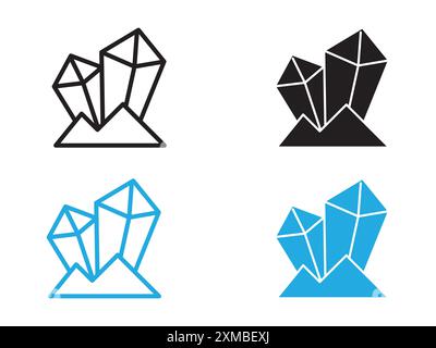 crystal prism icon vector line logo mark or symbol set collection outline style Stock Vector