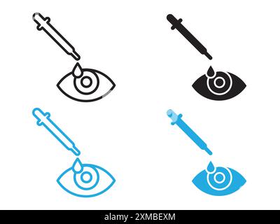 EYE DROP icon vector line logo mark or symbol set collection outline style Stock Vector
