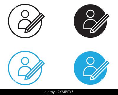 Edit user icon vector line logo mark or symbol set collection outline style Stock Vector