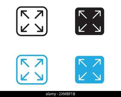 Expand icon vector line logo mark or symbol set collection outline style Stock Vector