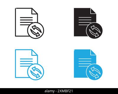 Folder sync icon vector line logo mark or symbol set collection outline style Stock Vector