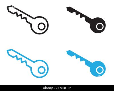 Door key icon vector line logo mark or symbol set collection outline style Stock Vector