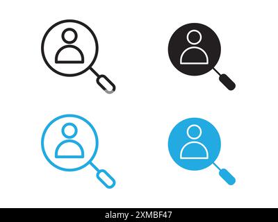 Hiring icon vector line logo mark or symbol set collection outline style Stock Vector