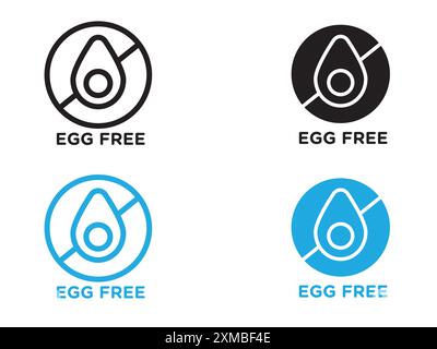 egg free icon vector line logo mark or symbol set collection outline style Stock Vector