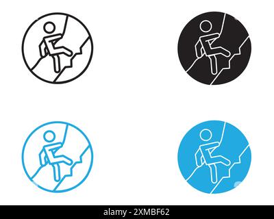 Climbing icon vector line logo mark or symbol set collection outline style Stock Vector