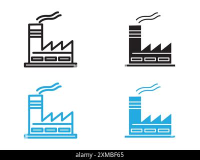 Factory deal icon vector line logo mark or symbol set collection outline style Stock Vector