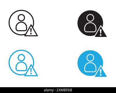 Fake account icon vector line logo mark or symbol set collection outline style Stock Vector