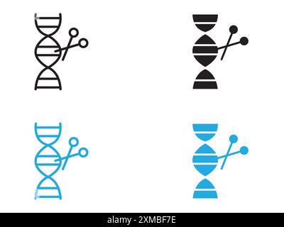 genome editing icon vector line logo mark or symbol set collection outline style Stock Vector