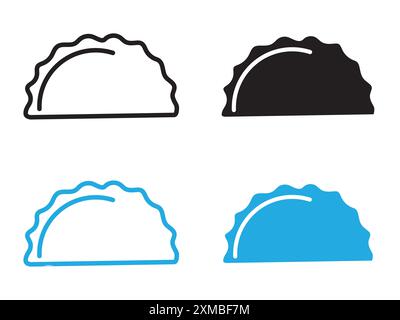 dumplings icon vector line logo mark or symbol set collection outline style Stock Vector