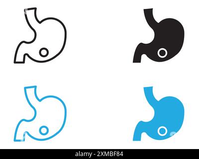Gastritis icon vector line logo mark or symbol set collection outline style Stock Vector