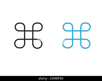 Cmd or command icon vector line logo mark or symbol set collection outline style Stock Vector