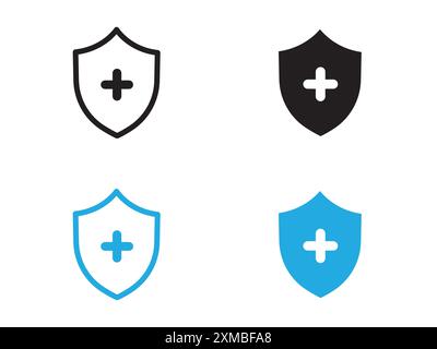 Health insurance icon vector line logo mark or symbol set collection outline style Stock Vector