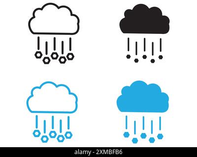 Hail icon vector line logo mark or symbol set collection outline style Stock Vector