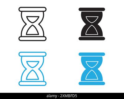 Hourglass icon vector line logo mark or symbol set collection outline style Stock Vector
