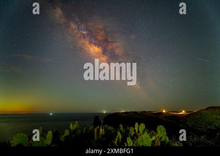 Milky way on the Qimei island in the Taiwan Stock Photo