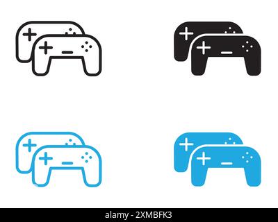 Multi Game player icon vector line logo mark or symbol set collection outline style Stock Vector