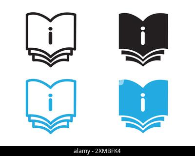 Information book icon vector line logo mark or symbol set collection outline style Stock Vector