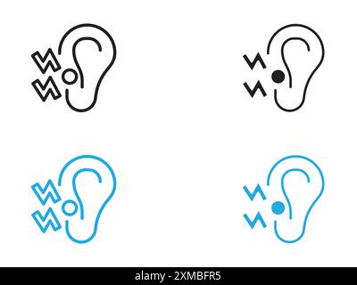 Otitis icon vector line logo mark or symbol set collection outline style Stock Vector