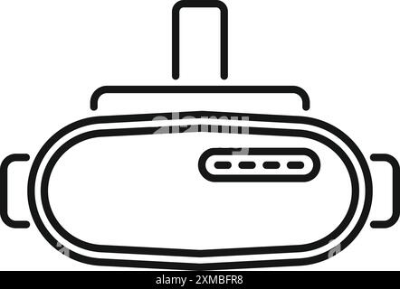 Line drawing of virtual reality glasses showing augmented reality experience Stock Vector