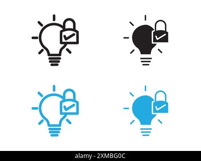 Patent idea icon vector line logo mark or symbol set collection outline style Stock Vector