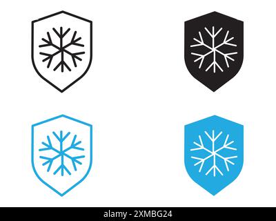 Frost resistant icon vector line logo mark or symbol set collection outline style Stock Vector