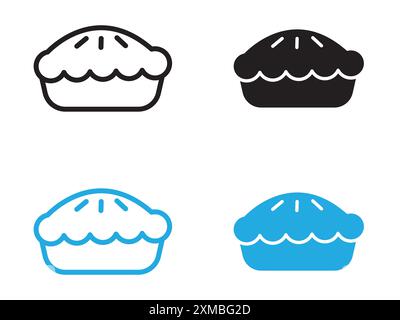 Pie icon vector line logo mark or symbol set collection outline style Stock Vector