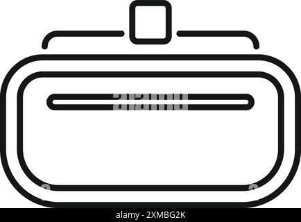 Augmented reality glasses are showing a futuristic interface in a minimalist line art style Stock Vector