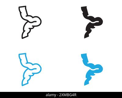 Hernia icon vector line logo mark or symbol set collection outline style Stock Vector