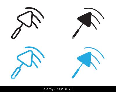Plastering process icon vector line logo mark or symbol set collection outline style Stock Vector