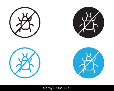Pest control icon vector line logo mark or symbol set collection outline style Stock Vector