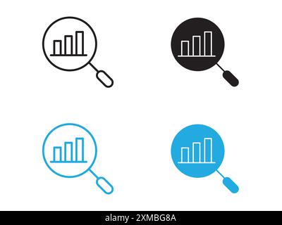 Predict, forecast icon vector line logo mark or symbol set collection outline style Stock Vector