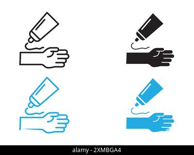 relief gel on arm icon vector line logo mark or symbol set collection outline style Stock Vector