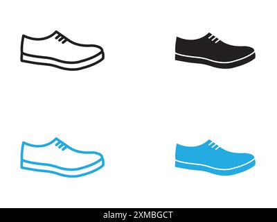 Sneaker shoe icon vector line logo mark or symbol set collection outline style Stock Vector