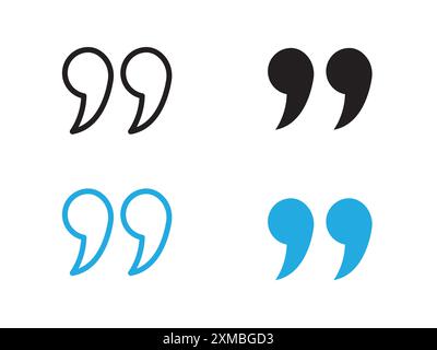 Quote icon vector line logo mark or symbol set collection outline style Stock Vector