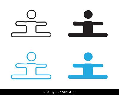 Split legs exercise icon vector line logo mark or symbol set collection outline style Stock Vector