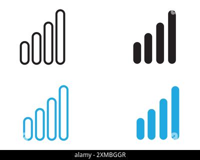 Signal icon vector line logo mark or symbol set collection outline style Stock Vector