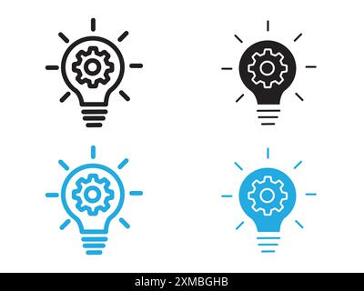 Solution, solve icon vector line logo mark or symbol set collection outline style Stock Vector