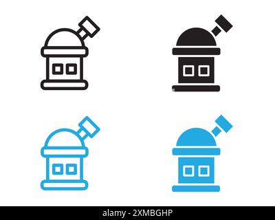 Space observatory icon vector line logo mark or symbol set collection outline style Stock Vector