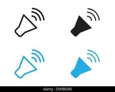 Speaker icon vector line logo mark or symbol set collection outline style Stock Vector