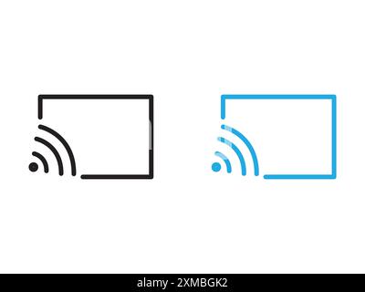 Screen cast icon vector line logo mark or symbol set collection outline style Stock Vector