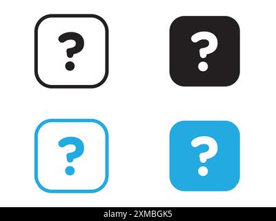 Question mark icon vector line logo mark or symbol set collection outline style Stock Vector