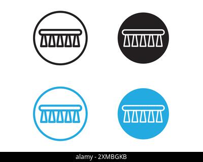 Scrubbing brush icon vector line logo mark or symbol set collection outline style Stock Vector