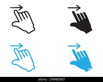 Swipe right icon vector line logo mark or symbol set collection outline style Stock Vector