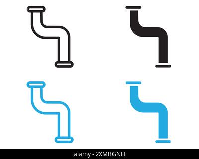 pipe icon vector line logo mark or symbol set collection outline style Stock Vector