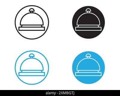 Service bell icon vector line logo mark or symbol set collection outline style Stock Vector