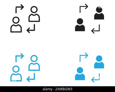 User switch icon vector line logo mark or symbol set collection outline style Stock Vector