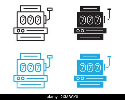 slot machine icon vector line logo mark or symbol set collection outline style Stock Vector