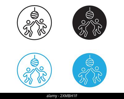 Party icon vector line logo mark or symbol set collection outline style Stock Vector