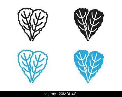 spinach icon vector line logo mark or symbol set collection outline style Stock Vector