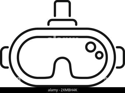 Simple line icon representing a vr headset, ideal for projects related to virtual reality and augmented reality Stock Vector